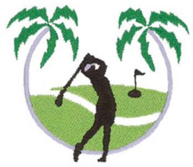 Picture of Palm Tree Golf Machine Embroidery Design