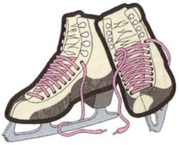 Picture of Ice Skates Applique Machine Embroidery Design