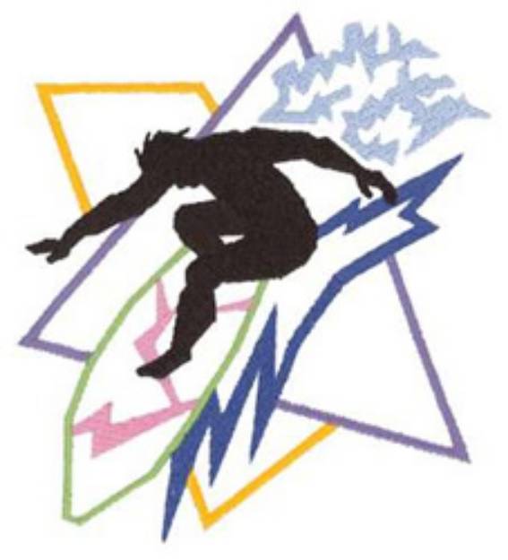 Picture of Surfer Abstract Machine Embroidery Design