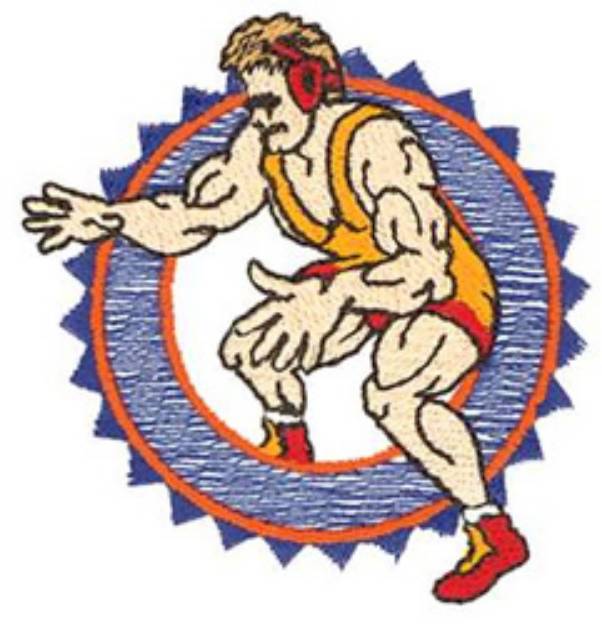 Picture of Small Wrestling Logo Machine Embroidery Design