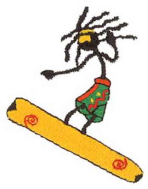 Picture of Rasta Snowboarder Machine Embroidery Design