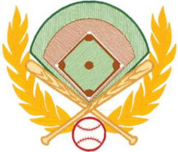 Picture of Baseball Crest Machine Embroidery Design