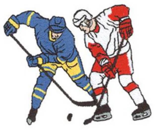 Picture of Hockey Players Machine Embroidery Design