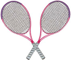 Crossed Racquets Machine Embroidery Design