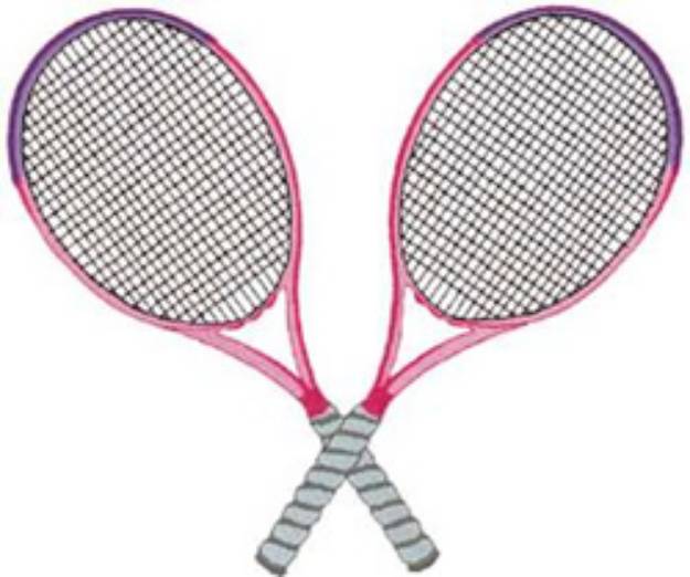 Picture of Crossed Racquets Machine Embroidery Design