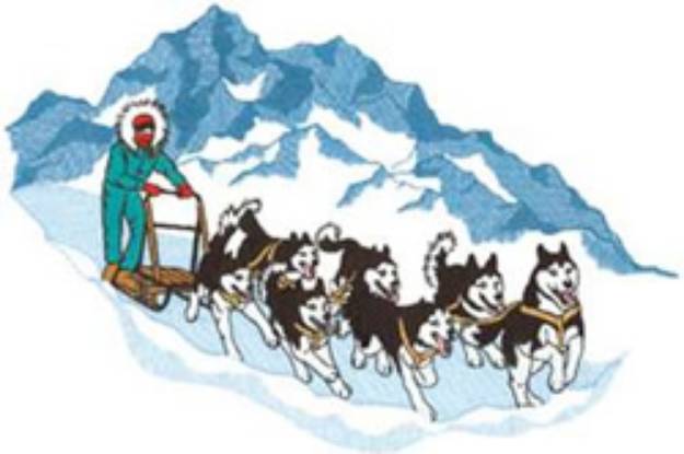 Picture of Dogsled Team Machine Embroidery Design