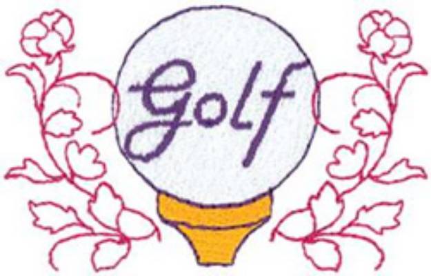 Picture of Golf Ball Flowers Machine Embroidery Design