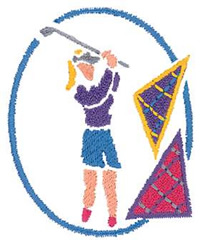 Female Golf Swing Machine Embroidery Design