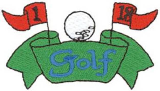 Picture of Golf Banner Machine Embroidery Design