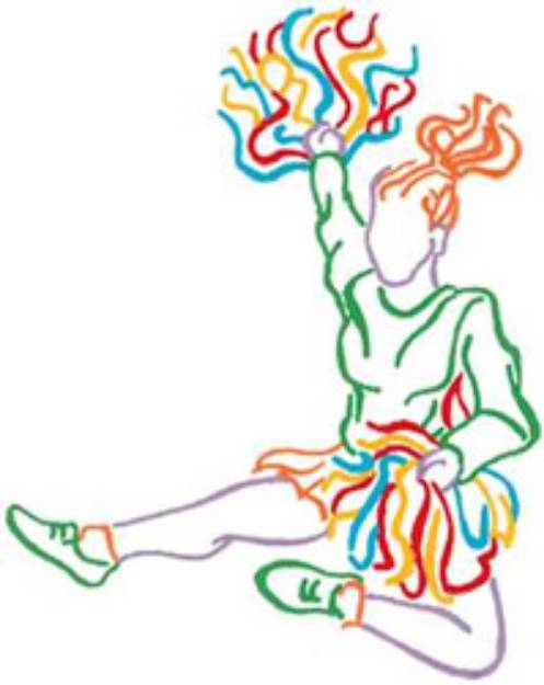 Picture of Cheerleader Outline Machine Embroidery Design