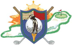 Golfer Crest Machine Embroidery Design