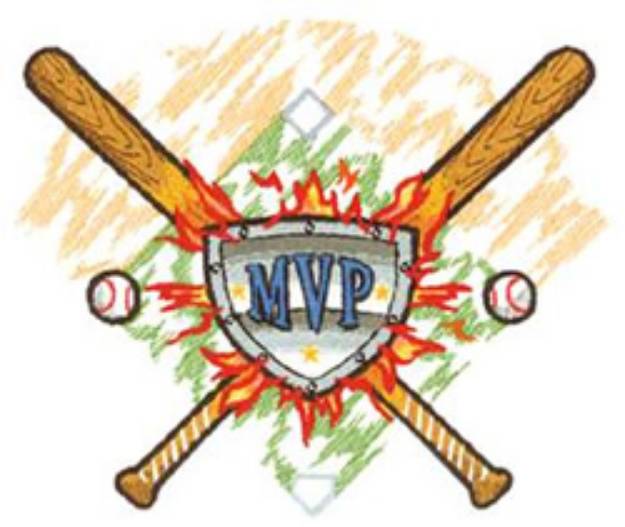 Picture of Baseball MVP Machine Embroidery Design
