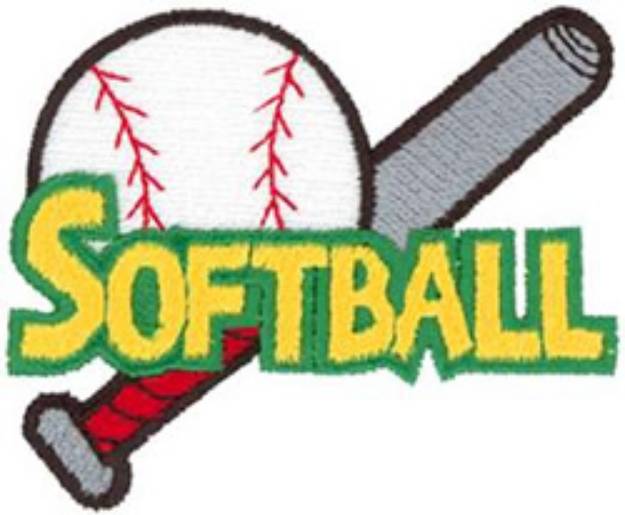 Picture of Softball Machine Embroidery Design