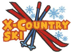 X  Country Ski Machine Embroidery Design