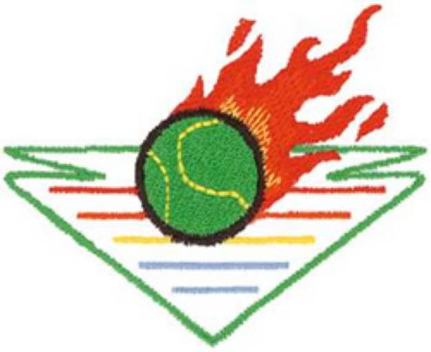 Picture of Flaming Tennis Machine Embroidery Design