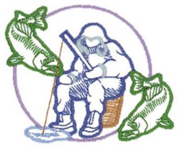 Picture of Ice Fishing Logo Machine Embroidery Design