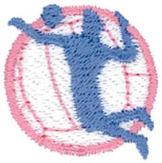 Picture of 1" Volleyball Logo Machine Embroidery Design