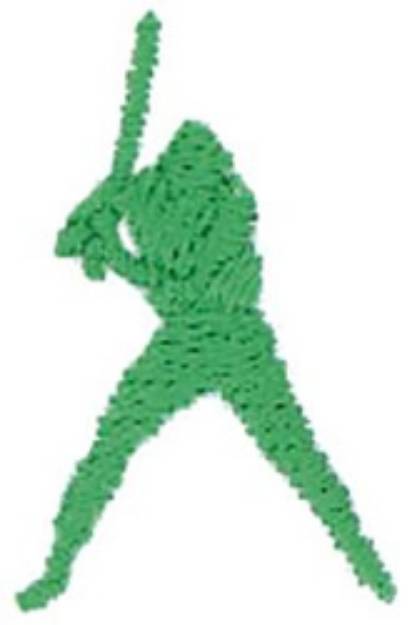 Picture of 1" Baseball Player Machine Embroidery Design