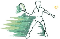 Tennis Player Machine Embroidery Design