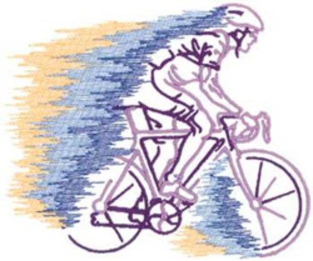 Picture of Cyclist Blur Machine Embroidery Design