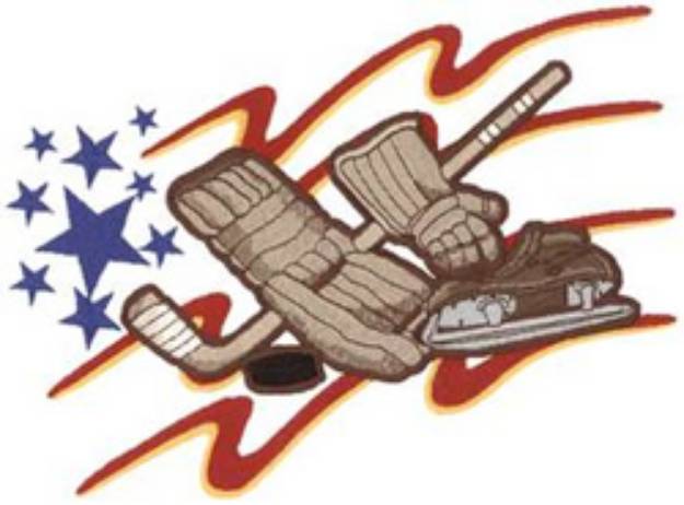 Picture of Old Fashioned Hockey Machine Embroidery Design