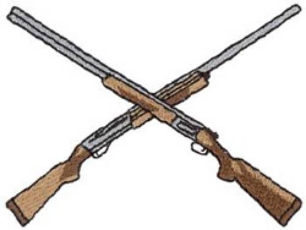Picture of Crossed Shotguns Machine Embroidery Design