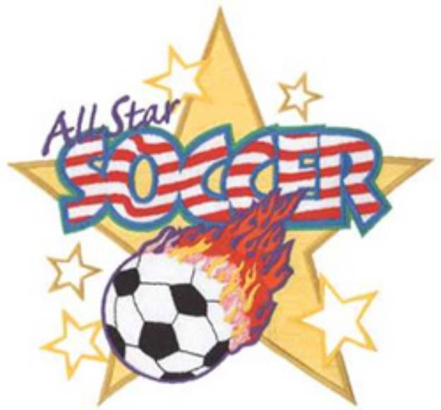 Picture of All Star Soccer Machine Embroidery Design