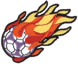 Flaming Soccer Ball Machine Embroidery Design