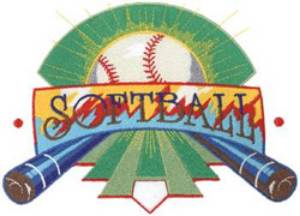 Picture of Softball Logo Machine Embroidery Design