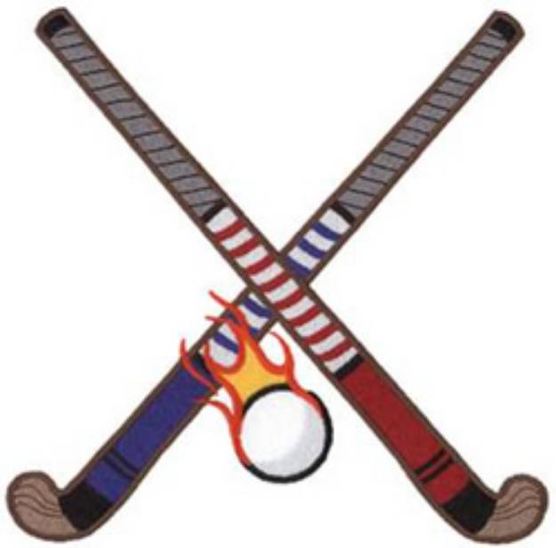 Picture of Flaming Field Hockey Machine Embroidery Design