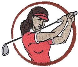 Lady Golfer Machine Embroidery Design