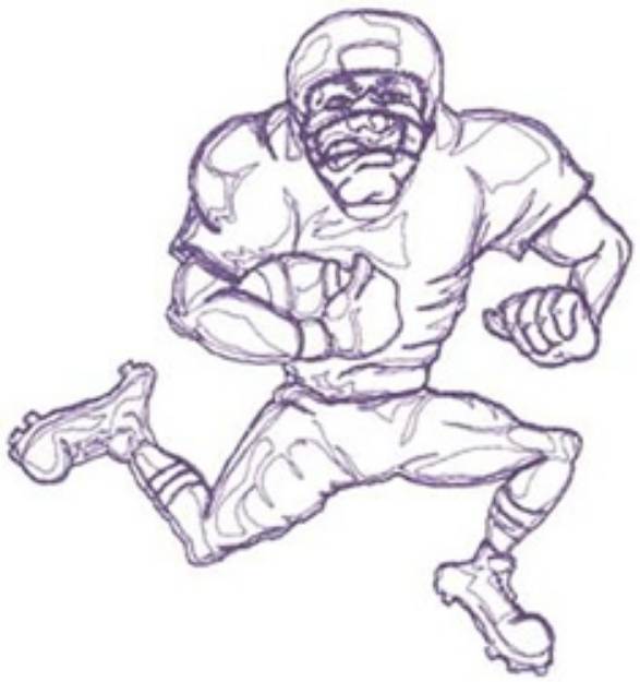 Picture of Redwork Football Player Machine Embroidery Design