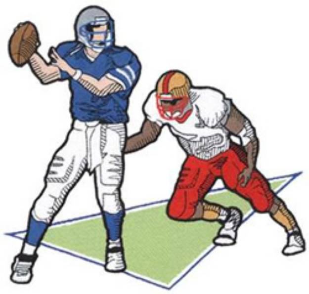 Picture of Football Tackle Machine Embroidery Design