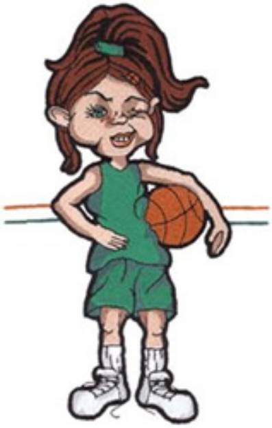 Picture of Girls Basketball Machine Embroidery Design