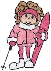 Skier Girl Machine Embroidery Design