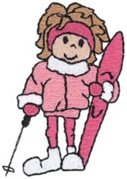 Picture of Skier Girl Machine Embroidery Design