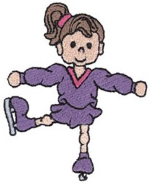Picture of Figure Skater Girl Machine Embroidery Design