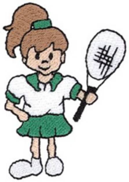 Picture of Tennis Girl Machine Embroidery Design