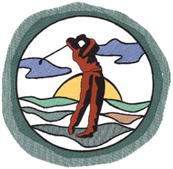 Golf Sunset Machine Embroidery Design