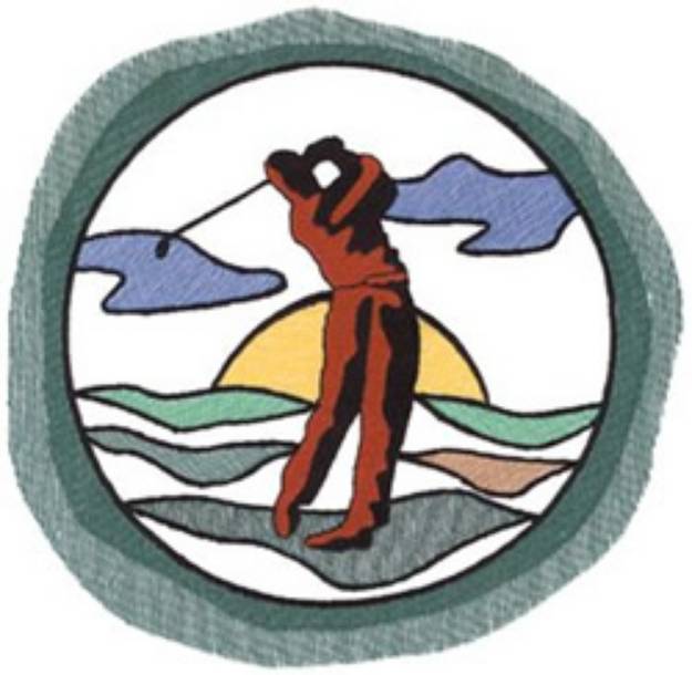 Picture of Golf Sunset Machine Embroidery Design