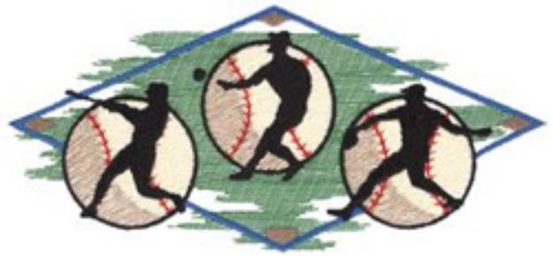 Picture of Baseball Players Machine Embroidery Design
