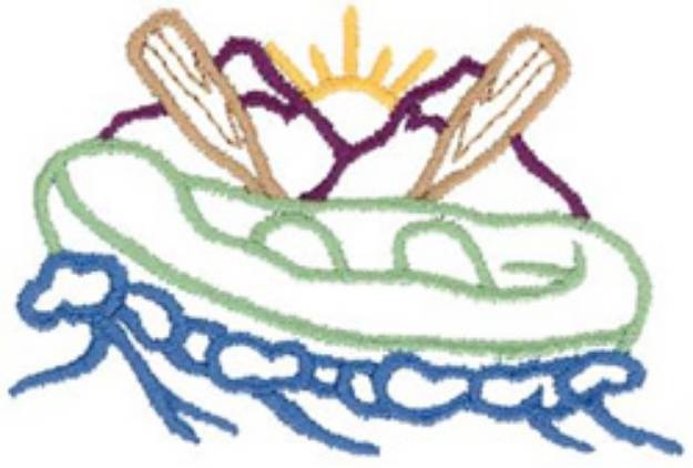 Picture of White Water Rafting Machine Embroidery Design