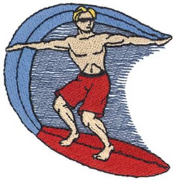 Picture of Surfer Guy Machine Embroidery Design