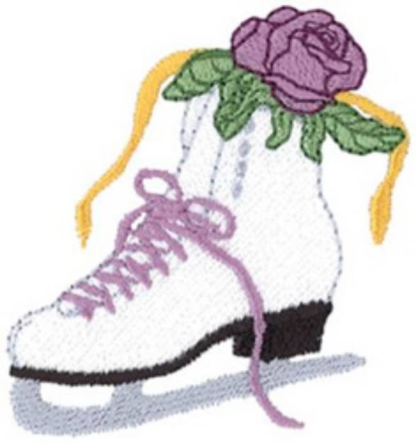 Picture of Skating Rose Machine Embroidery Design