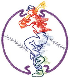 Baseball Batter Machine Embroidery Design