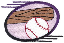 Baseball Oval Machine Embroidery Design