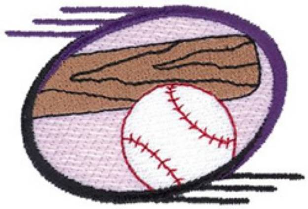 Picture of Baseball Oval Machine Embroidery Design
