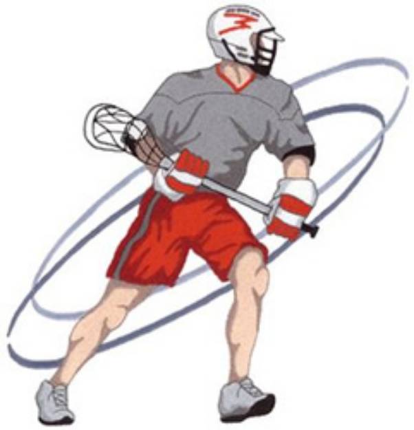 Picture of Lacrosse Player Machine Embroidery Design