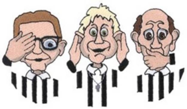 Picture of Three Referees Machine Embroidery Design