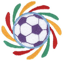 Spinning Soccer Ball Machine Embroidery Design